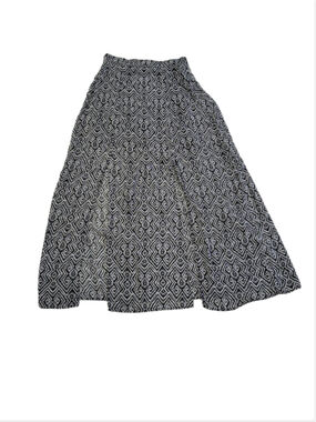 Just Ginger Geometric High Slit Sheer Maxi Skirt
